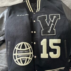 Visionary Society Black and White Varsity Jacket